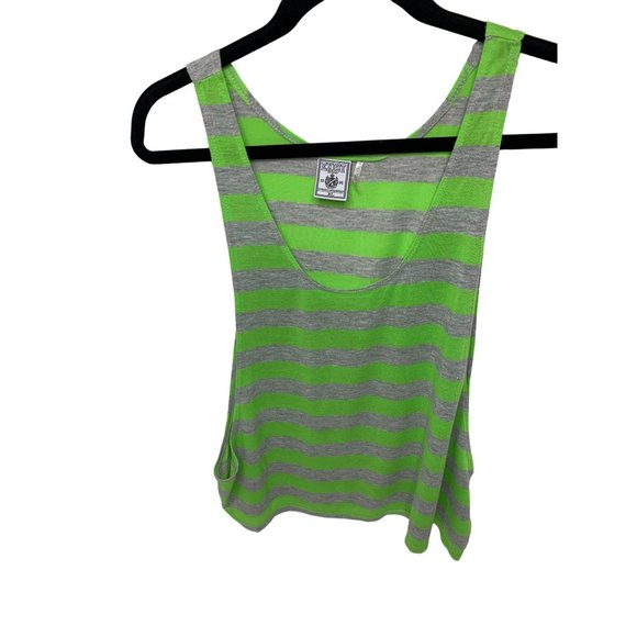 Exist Womens Size XL Tank Top Shirt Green Gray Striped Sleeveless - Picture 1 of 3